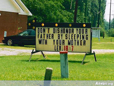 Dishonor - Funny Church Signs 