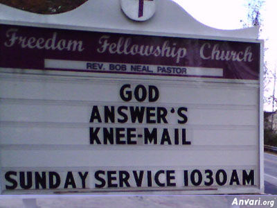 Knee-Mail - Funny Church Signs 
