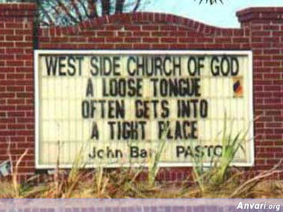 Losse Tongue - Funny Church Signs 