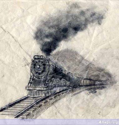 Approaching Train Rendition 3 - Typewritter ASCII Art 