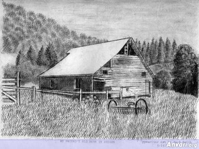My Friends Old Barn in Oregon - Typewritter ASCII Art 